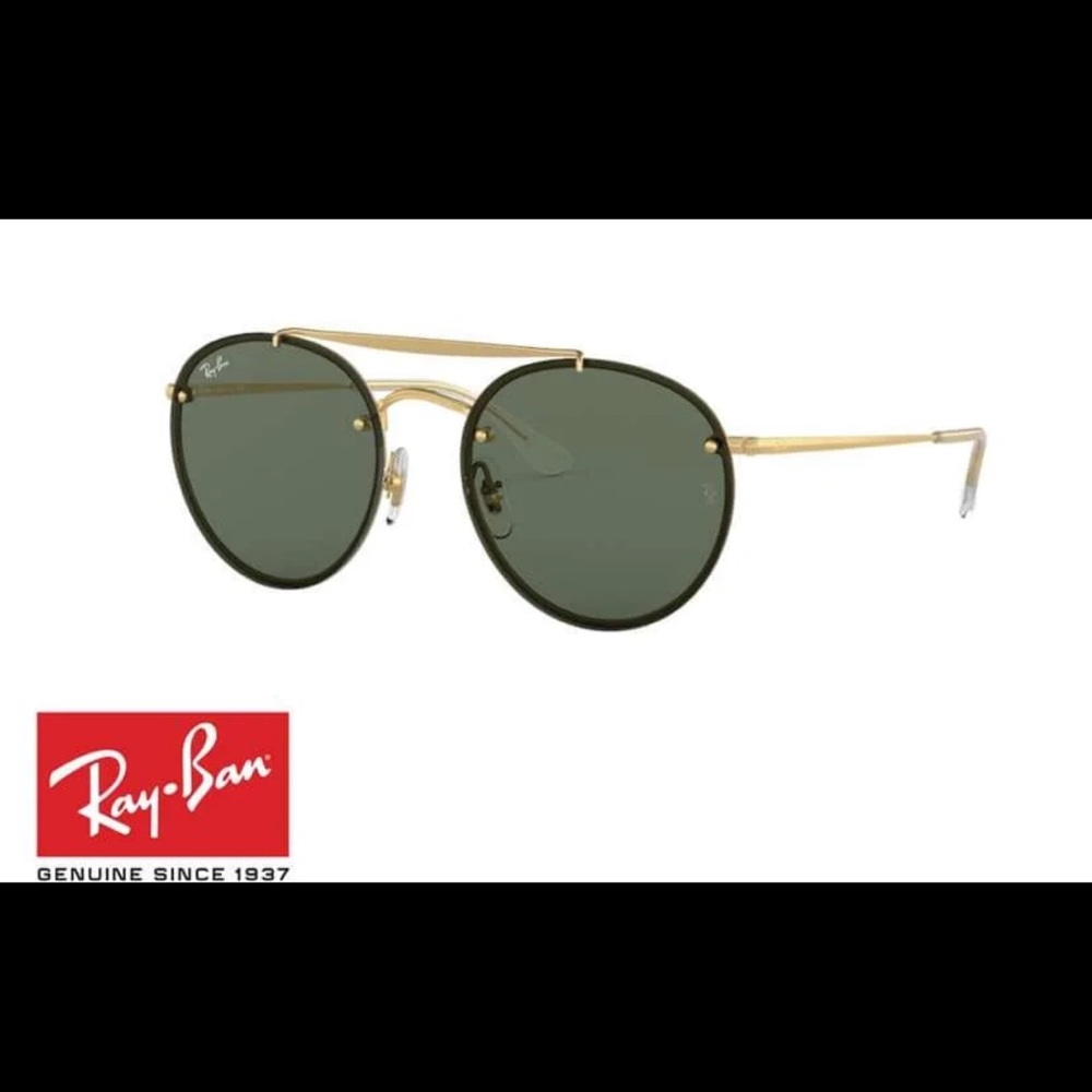 COPY - Ray-ban Blaze Round Aviator Gold Frame Green Lense Barely worn
